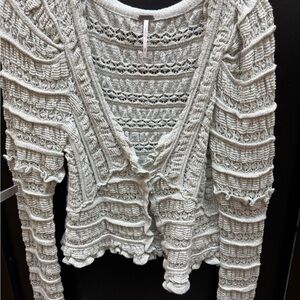 Free People Light Gray Knit Sweater
